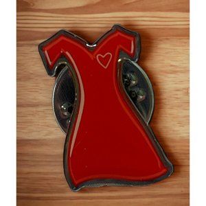 Red Dress Lapel Pin Go Red for Women American Heart Assc Silver Tone AHA